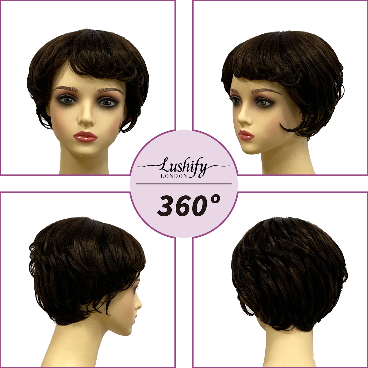 10.5 Inches Pixie Cut ShortLayered Wigs with Bangs