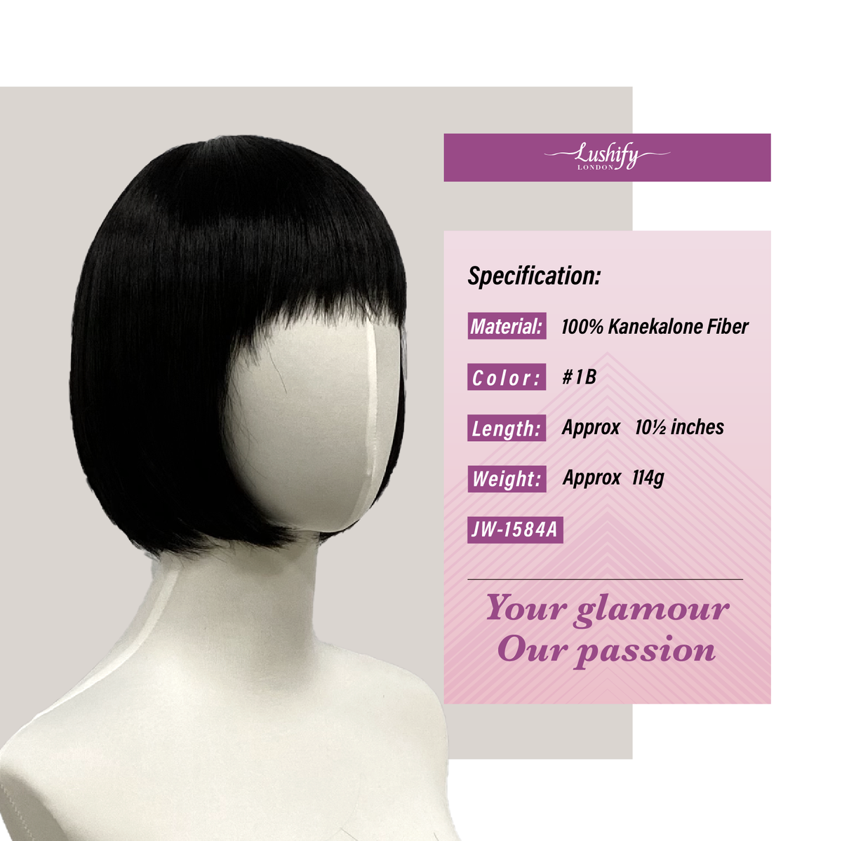 10 Inches Nature Black ShortBob wigs