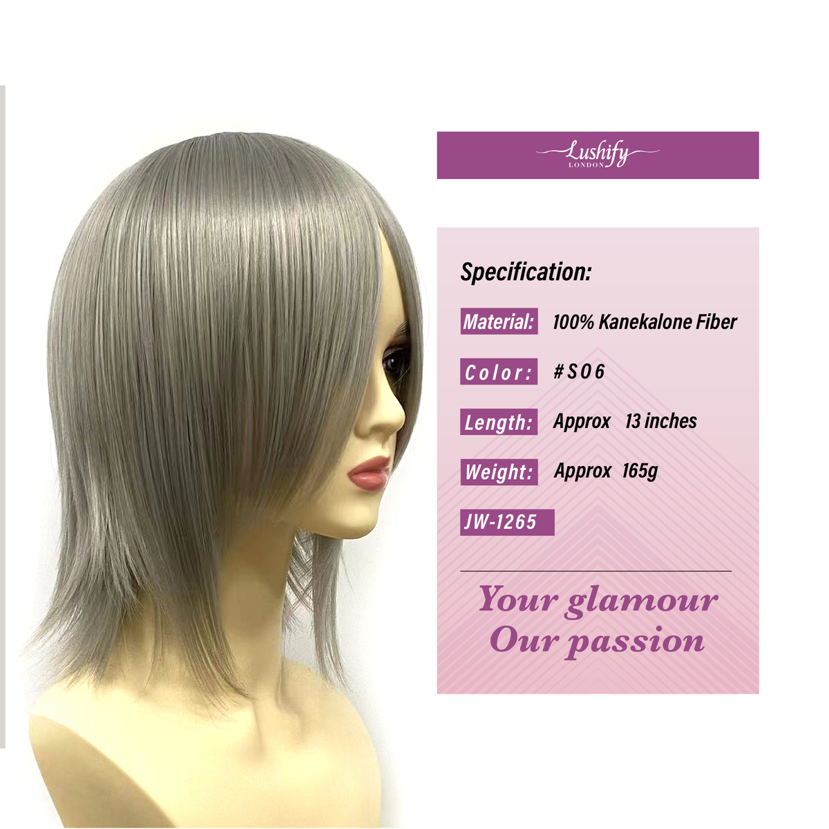 13 Inch Layered GradientSilvergrey Wigs