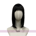 15 Inches Black ShoulderLength Bob Wigs With Bangs