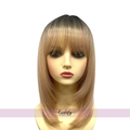 19 Inches Ombre Black StraightLayered Synthetic Wigs With Bangs