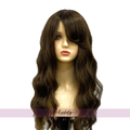 24 Inches Dark Brown LongWavy Curly Wigs With Bangs