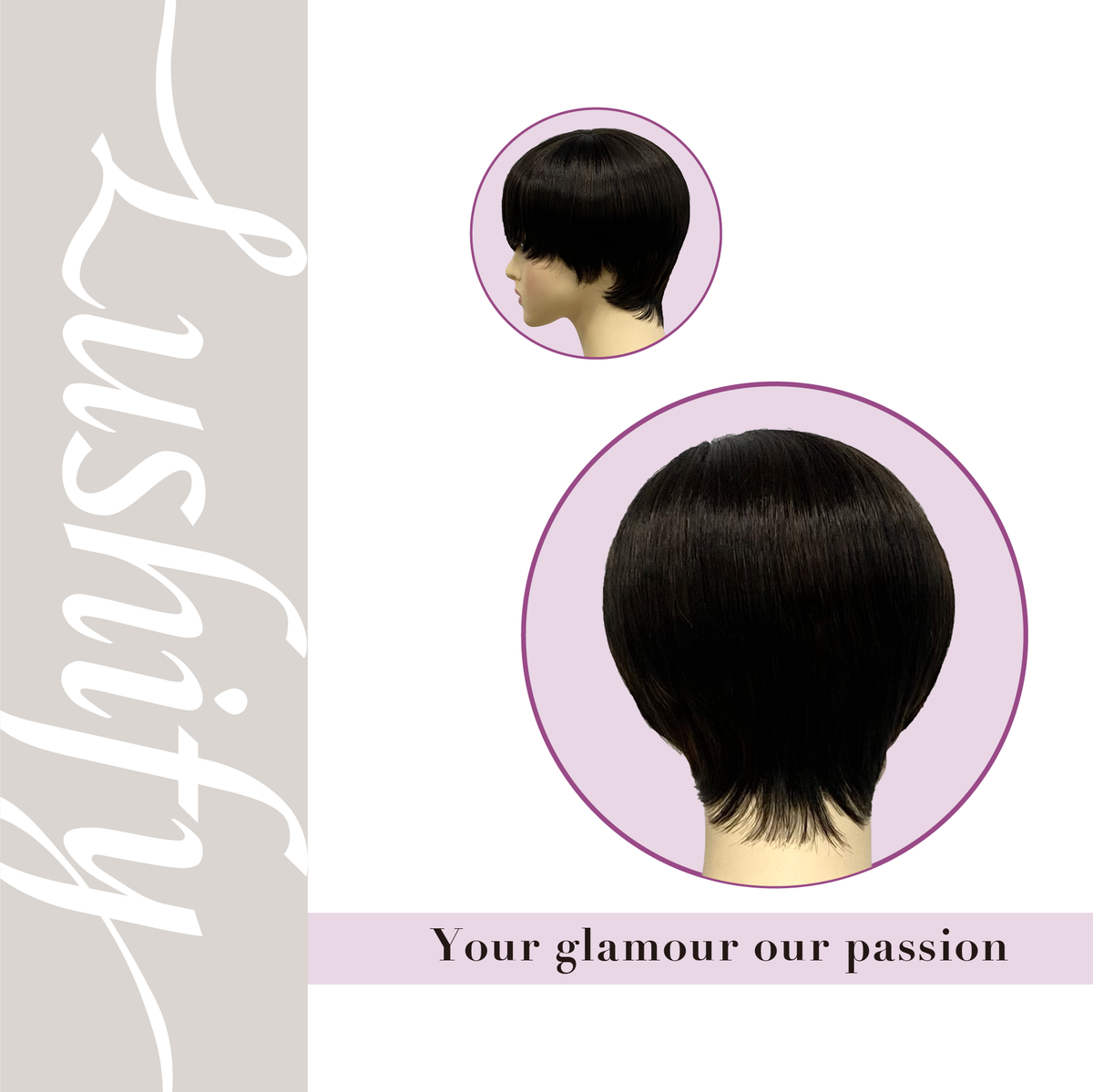 9 Inch Black Short Straight Pixie Wigs With Bangs