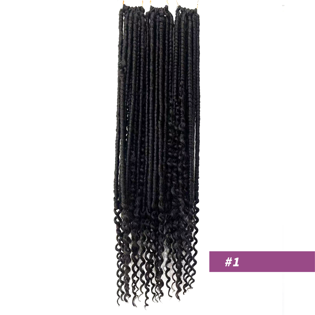 24Inch Boho Box Braids Crochet Hair with Curly Hair