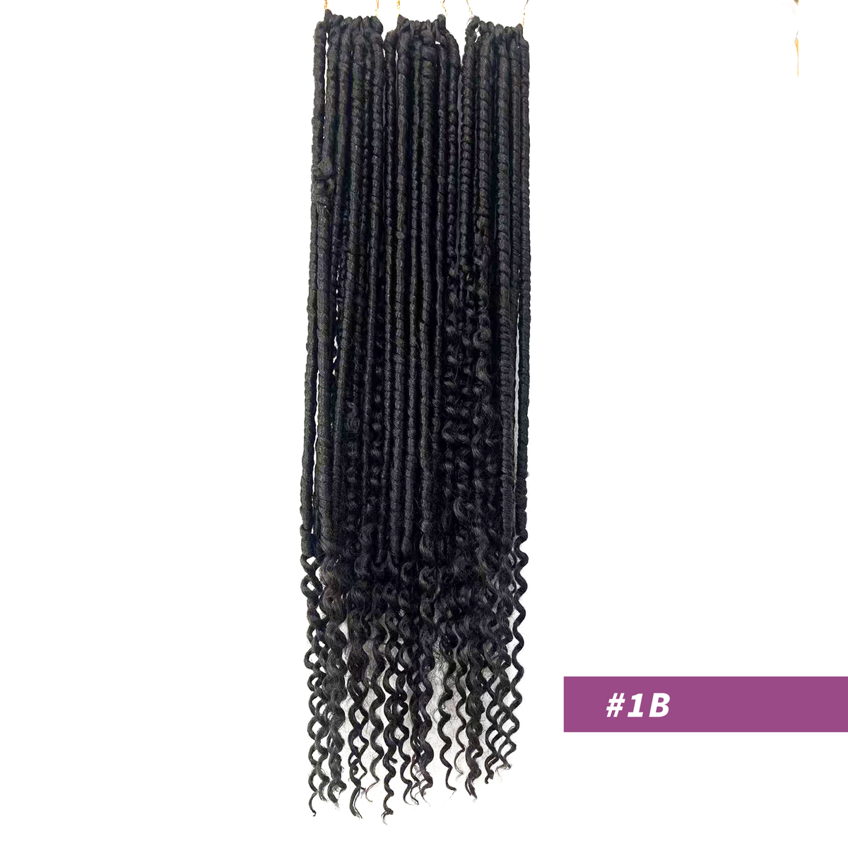 24Inch Boho Box Braids Crochet Hair with Curly Hair