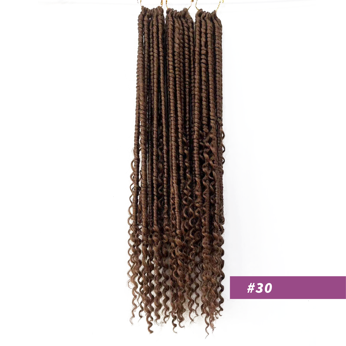 24Inch Boho Box Braids Crochet Hair with Curly Hair