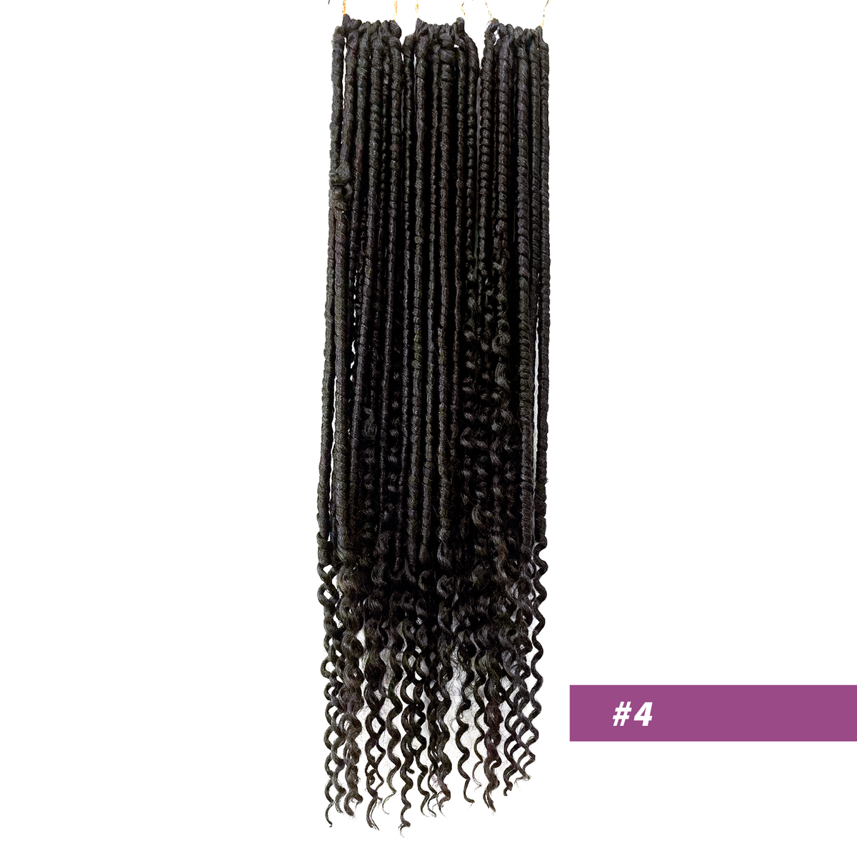 24Inch Boho Box Braids Crochet Hair with Curly Hair