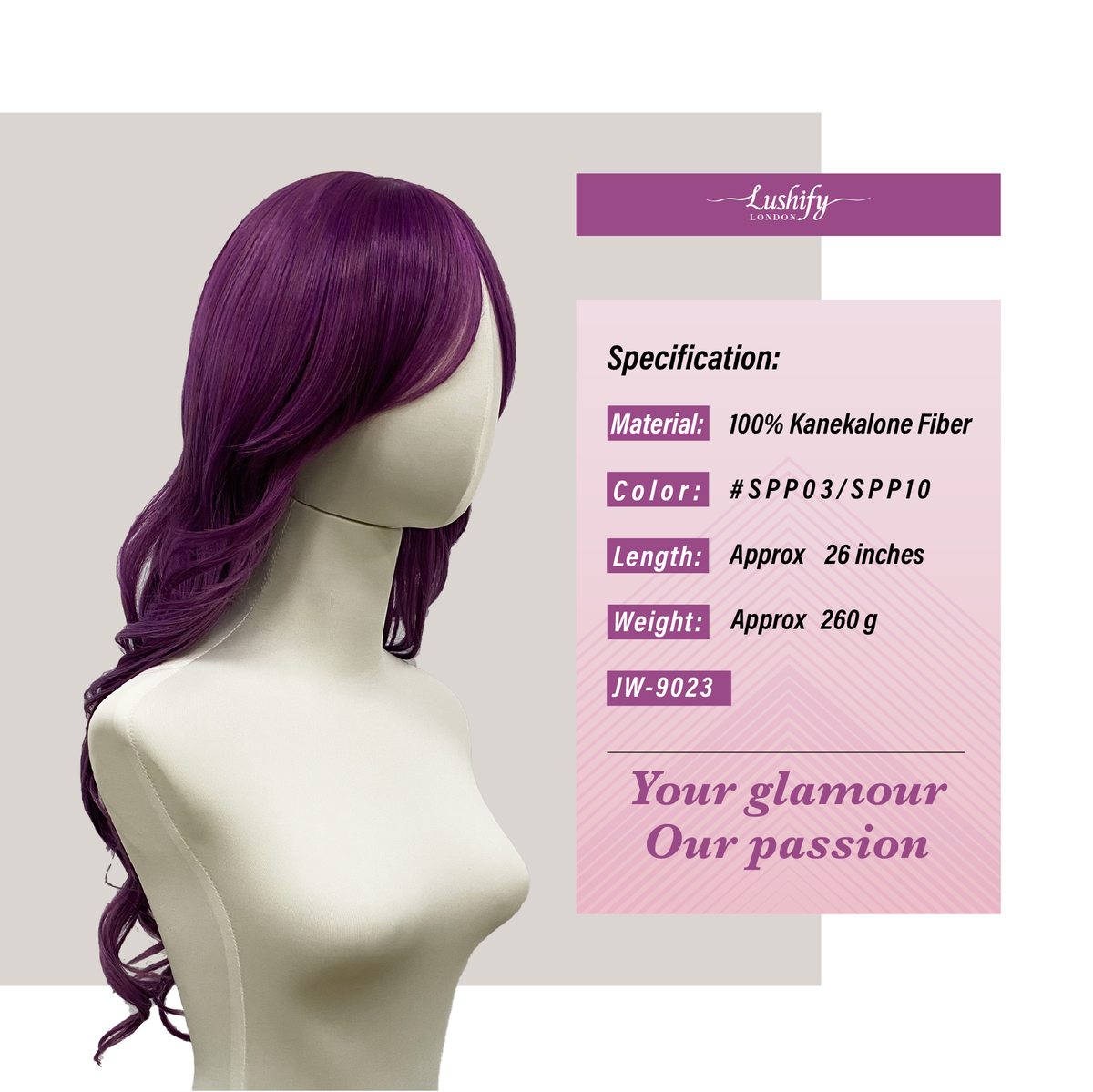 Purple LongBody WaveHair Wigs