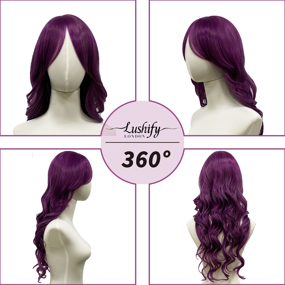 Purple LongBody WaveHair Wigs